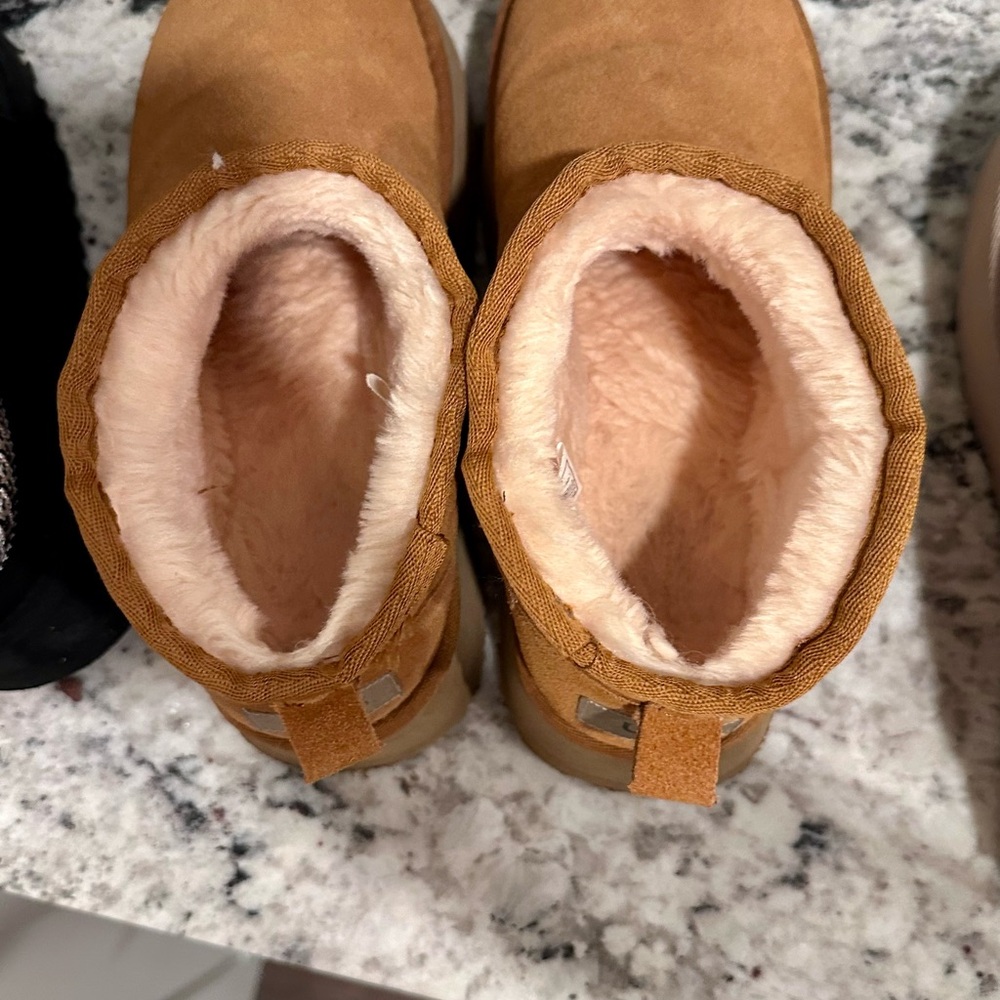 UGG Tan Ankle Boots with Cream Lining
